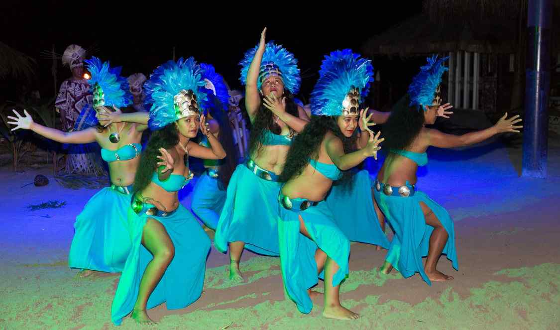 Solaire danseuse Vahiné Hawaïenne bleue