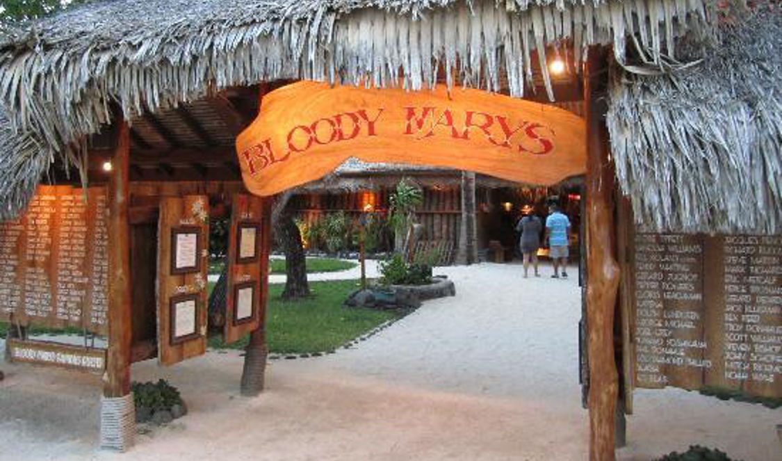 entrance bloddy marys famous restaurant in bora bora during your vacation