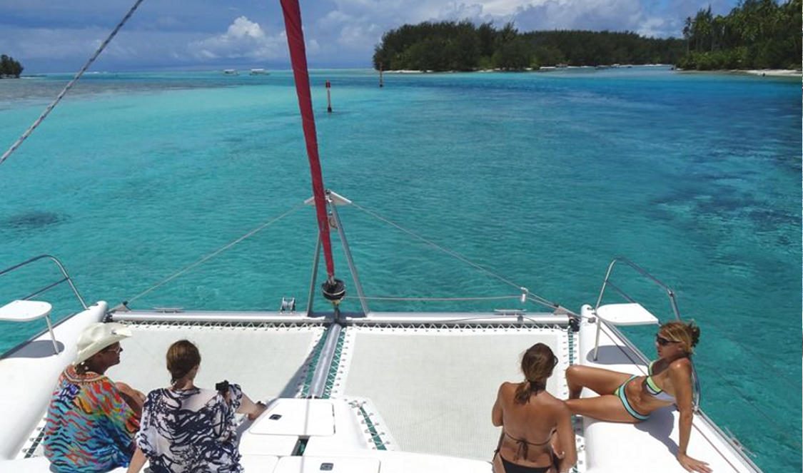excursion en catamaran sur l'île de Tetiaroa, l'atoll de Marlon Brando, en polynesie