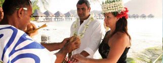 traditional wedding ceremony at le Meridien Bora Bora on bora bora island